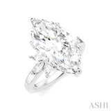 5/8 Ctw Akari Marquise and Round Cut Diamond Semi-Mount Engagement Ring in 14K White Gold