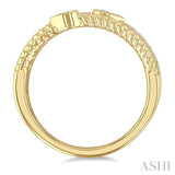 1/5 Ctw Split Three Row Pear and Round Cut Bead Bijoux Diamond Fashion Band in 10K Yellow Gold
