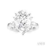 5/8 Ctw Akari Pear Shape Marquise and Round Cut Diamond Semi-Mount Engagement Ring in 14K White Gold