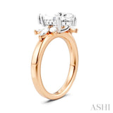 1/2 Ctw Akari Marquise and Round Cut Diamond Semi-Mount Engagement Ring in 14K Rose and White Gold