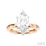 1/6 Ctw Akari Marquise Shape Round Cut Diamond Semi-Mount Engagement Ring in 14K Rose and White Gold