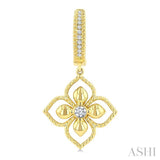 1/6 Ctw Blossom Round Cut Diamond Fashion Drop Earrings in 10K Yellow Gold