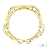 1/20 Ctw Bold Octagonal Link Round Cut Diamond Fashion Ring in Yellow Gold Vermeil