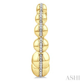 1/10 Ctw Bold Graduated Hemisphere Round Cut Diamond Fashion Half Hoop Earring in Yellow Gold Vermeil