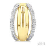 1/10 Ctw Bold Double Split Dome Shape Round Cut Diamond Fashion Half Hoop Earring in Yellow Gold Vermeil