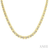 1/4 Ctw Bold Panther Link Round Cut Diamond Fashion Necklace in Yellow Gold Vermeil