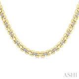 1/4 Ctw Bold Panther Link Round Cut Diamond Fashion Necklace in Yellow Gold Vermeil