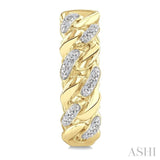 1/10 Ctw Round Cut Diamond Cuban Link Hoop Earring in Yellow Gold Vermeil