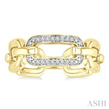 1/20 Ctw Bold Paperclip Round Cut Diamond Fashion Ring in Yellow Gold Vermeil