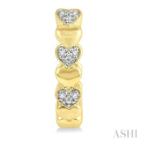 1/20 Ctw Puffed Heart Round Cut Diamond Hoop Earring in Yellow Gold Vermeil