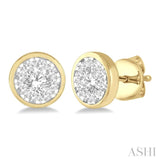 3/4 Ctw Lovebright Round Cut Diamond Stud Earrings in 14K Yellow and White Gold