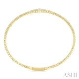 1 Ctw Round Cut Diamond Halfway Graduated Flex Bangle in 14K Yellow Gold