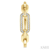 1/10 Ctw Round Cut Diamond Paperclip Hoop Earrings in Yellow Gold Vermeil