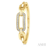 1/10 Ctw Round Cut Diamond Paperclip Hoop Earrings in Yellow Gold Vermeil