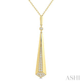 1/4 Ctw Tapered Drop Round Cut Diamond Fashion Pendant in 14K Yellow Gold
