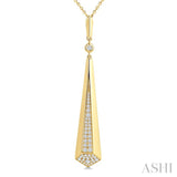 1/4 Ctw Tapered Drop Round Cut Diamond Fashion Pendant in 14K Yellow Gold