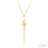 1/8 Ctw Chain Drop Round Cut Diamond Fashion Pendant in 14K Yellow Gold