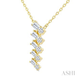 1/4 Ctw Zig-Zag Mixed Cut Diamond Fashion Pendant With Chain in 10K Yellow Gold