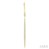 1/3 Ctw Round Cut Diamond Fashion Long Earrings in 14K Yellow Gold