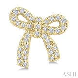 1/4 Ctw Round Cut Diamond Bow Petite Fashion Earrings in 10K Yellow Gold