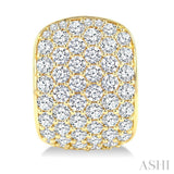 4 Ctw 6 Row Round Cut Diamond Fashion Half Hoop Earrings in 14K Yellow Gold