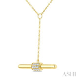 1/10 Ctw Round Cut Diamond T-Bar Fashion Necklace in 10K Yellow Gold