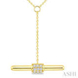 1/10 Ctw Round Cut Diamond T-Bar Fashion Necklace in 10K Yellow Gold