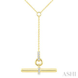 1/10 Ctw Round Cut Diamond T-Bar Fashion Necklace in 10K Yellow Gold