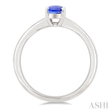 7X5MM Oval Cut Tanzanite Precious Solitaire Ring in 14K White Gold