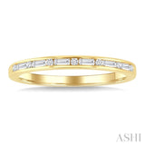 1/5 Ctw Baguette and Round Cut Diamond Stackable Fashion Band in 10K Yellow Gold