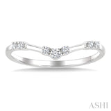 1/10 Ctw Chevron Round Cut Diamond Fashion Band in 10K White Gold