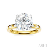 1/4 Ctw Round Shape Baguette and Round Cut Diamond Semi-Mount Engagement Ring in 14K Yellow and White Gold