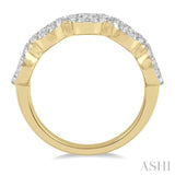 1 1/2 Ctw 5-Stone Lovebright Round Cut Diamond Band in 14K Yellow and White Gold