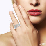 1/2 Ctw Round Cut Diamond Triple Band Set in 14K white Gold