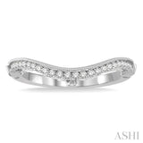 1/4 Ctw Ethnic Milgrain Curve Round Cut Diamond Wedding Band in 14K White Gold