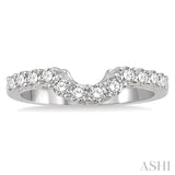 1/2 Ctw U-Drop Round Cut Diamond Wedding Band in 14K White Gold