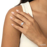 1/2 Ctw Round Shape Lovebright Marquise Carved Round Cut Diamond Engagement Ring in 14K White Gold