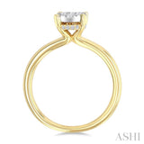 1/2 Ctw Lovebright Oval Shaped Round Cut Diamond Ring in 14K Yellow and White Gold