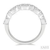 1 1/2 Ctw 5-Stone Lovebright Round Cut Diamond Band in 14K White Gold