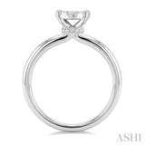1/2 Ctw Lovebright Oval Shape Round Cut Diamond Cluster Ring in 14K White Gold