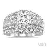 1 7/8 Ctw Diamond Semi-Mount Engagement Ring in 14K White Gold