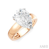 1/8 Ctw Pear Shape Round Cut Diamond Semi-Mount Engagement Ring in 14K Rose and White Gold