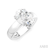 1/10 Ctw Pear Shape Round Cut Diamond Semi-Mount Engagement Ring in 14K White Gold