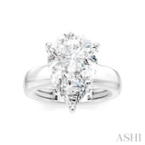 1/6 Ctw Pear Shape Round Cut Diamond Semi-Mount Engagement Ring in 14K White Gold
