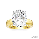 1/8 Ctw Oval Shape Round Cut Diamond Semi-Mount Engagement Ring in 14K Yellow and White Gold