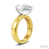 1/8 Ctw Pear Shape Round Cut Diamond Semi-Mount Engagement Ring in 14K Yellow and White Gold