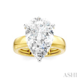 1/6 Ctw Pear Shape Round Cut Diamond Semi-Mount Engagement Ring in 14K Yellow and White Gold