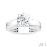 1/20 Ctw Round Shape Round Cut Diamond Semi-Mount Engagement Ring in 14K White Gold