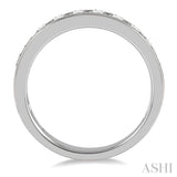 3/4 Ctw Channel Set 11 Stone Round Cut Diamond Wedding Band in 14K White Gold