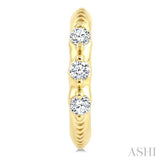1/10 Ctw Round Cut Diamond huggie Fashion Hoop Earrings in 10K Yellow Gold